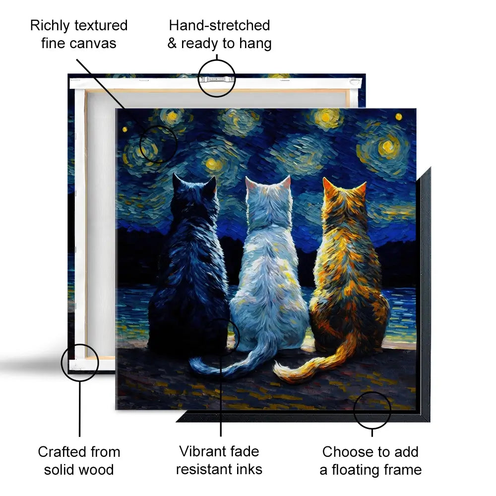Van Gogh Three Cats Canvas Print Van Gogh Three Cats Canvas Print wall art product Svetlana Aleynikova