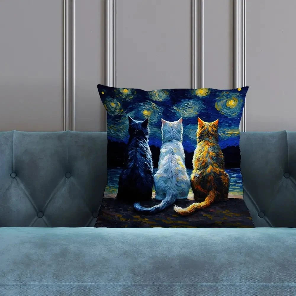Van Gogh Three Cats Cushion Van Gogh Three Cats Cushion wall art product Svetlana Aleynikova