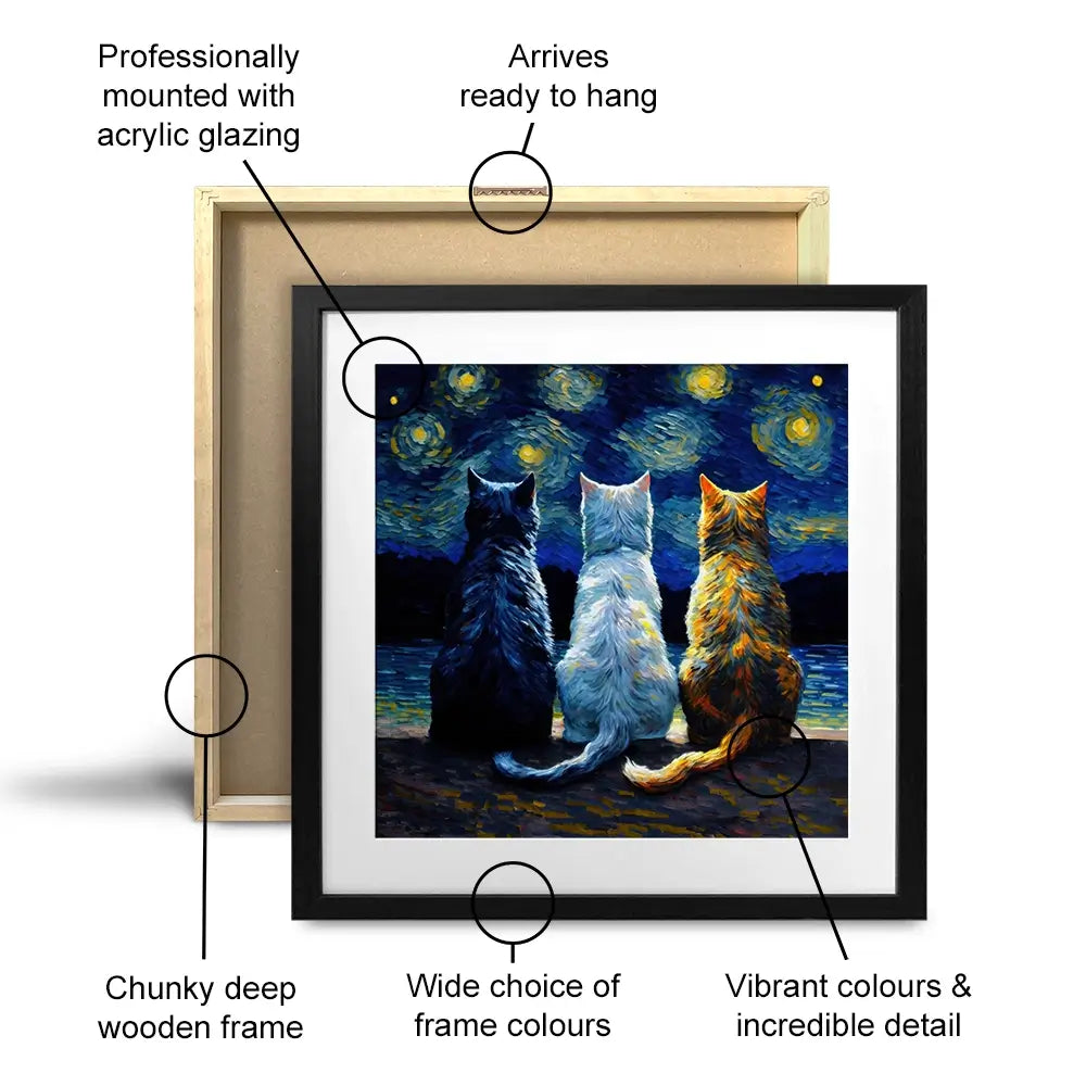 Van Gogh Three Cats Framed Art Print Van Gogh Three Cats Framed Art Print wall art product Svetlana Aleynikova