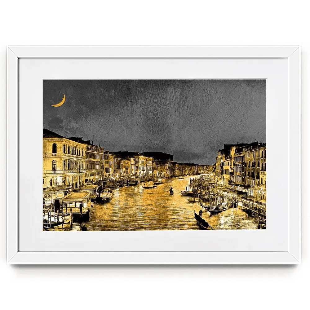 Venice Glow Framed Art Print Venice Glow Framed Art Print wall art product Mohammadreza Zeidabadi / Shutterstock