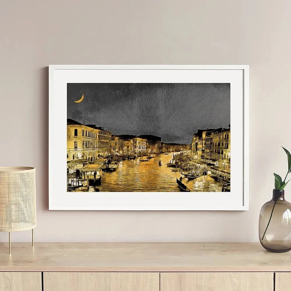 Venice Glow Framed Art Print Venice Glow Framed Art Print wall art product Mohammadreza Zeidabadi / Shutterstock