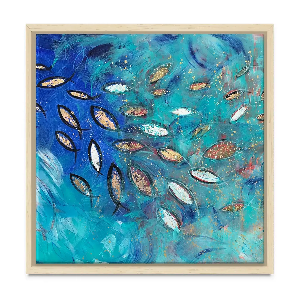 Very Fishy Square Canvas Print Very Fishy Square Canvas Print wall art product Jane Brookshaw