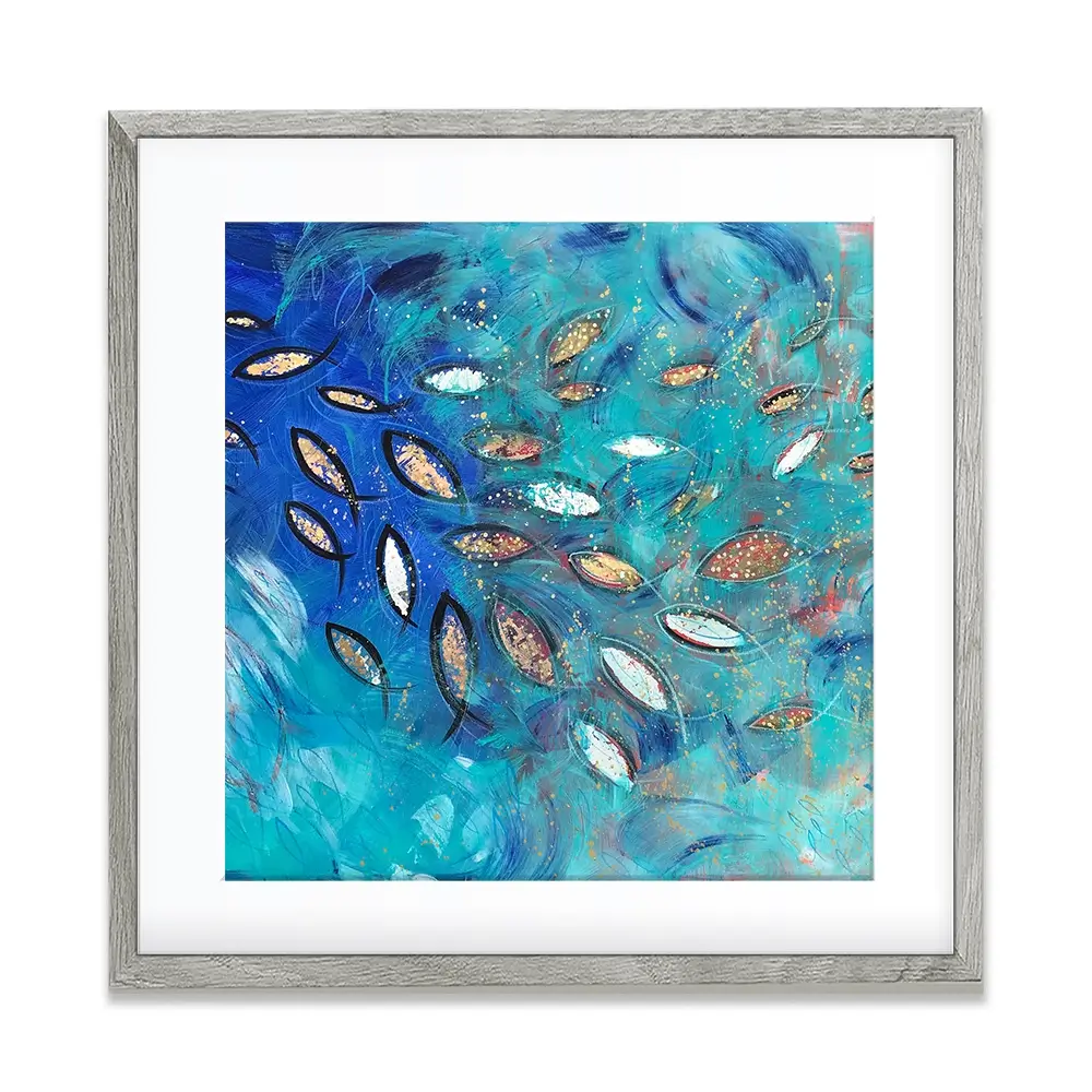 Very Fishy Square Framed Art Print Very Fishy Square Framed Art Print wall art product Jane Brookshaw