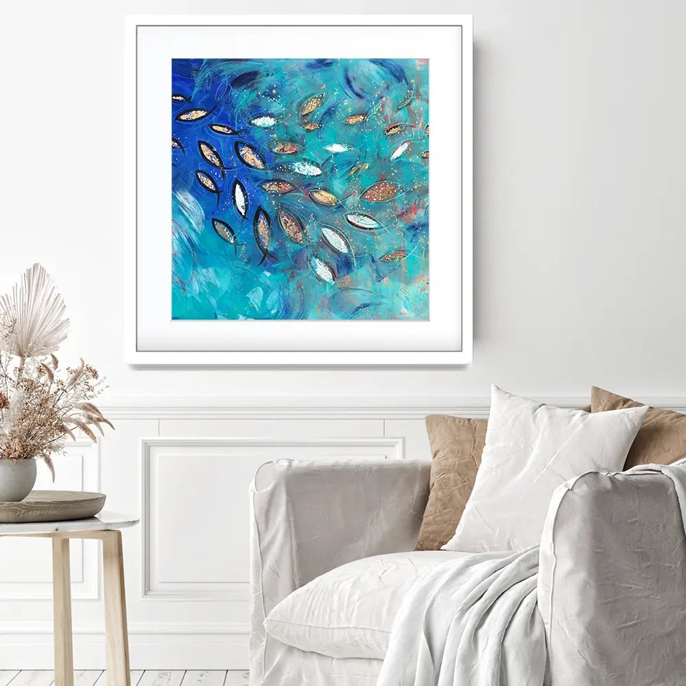 Very Fishy Square Framed Art Print Very Fishy Square Framed Art Print wall art product Jane Brookshaw