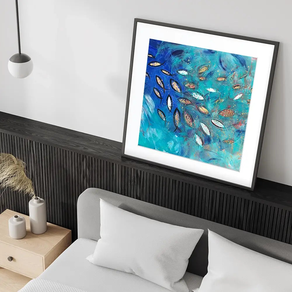 Very Fishy Square Framed Art Print Very Fishy Square Framed Art Print wall art product Jane Brookshaw
