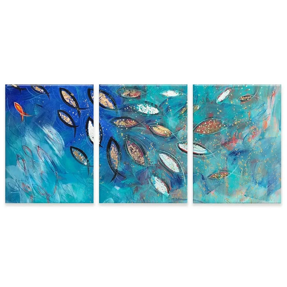 Very Fishy Trio Canvas Print Very Fishy Trio Canvas Print wall art product Jane Brookshaw