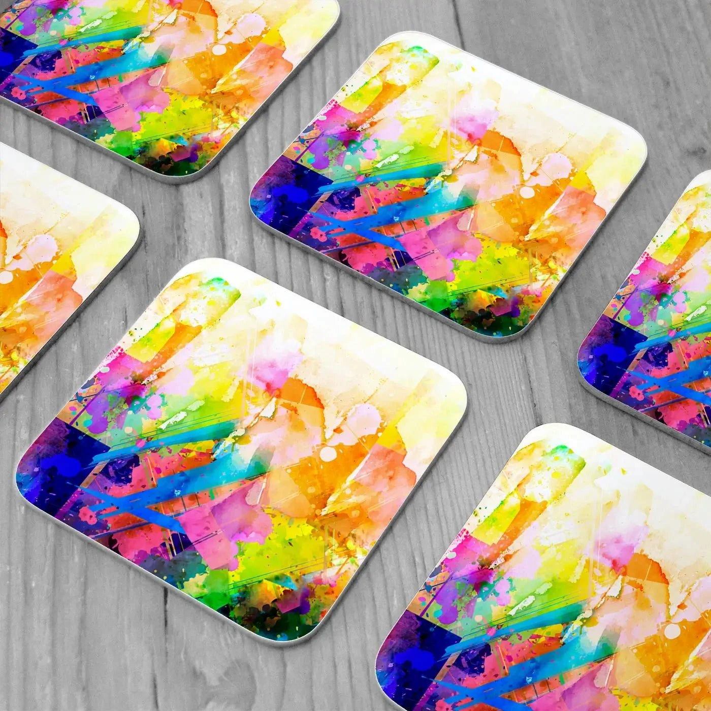 Vibrant Abstract Coaster Set Abstract Vibrant Coaster Set | Abstract Vibrant Art Coasters wall art product ARTEMENKO VALENTYN / Shutterstock