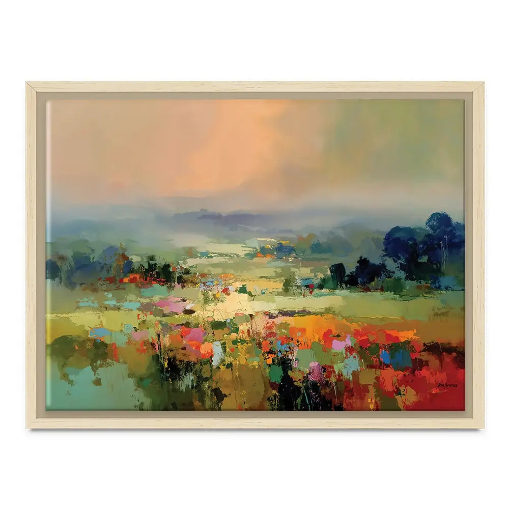 Vibrant Abstract Fields And Soft Pastel Sky Canvas Print Vibrant Abstract Fields And Soft Pastel Sky Canvas Print wall art product Leon Devenice