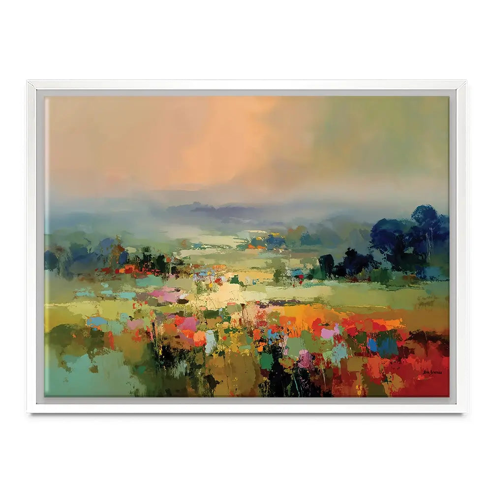 Vibrant Abstract Fields And Soft Pastel Sky Canvas Print Vibrant Abstract Fields And Soft Pastel Sky Canvas Print wall art product Leon Devenice