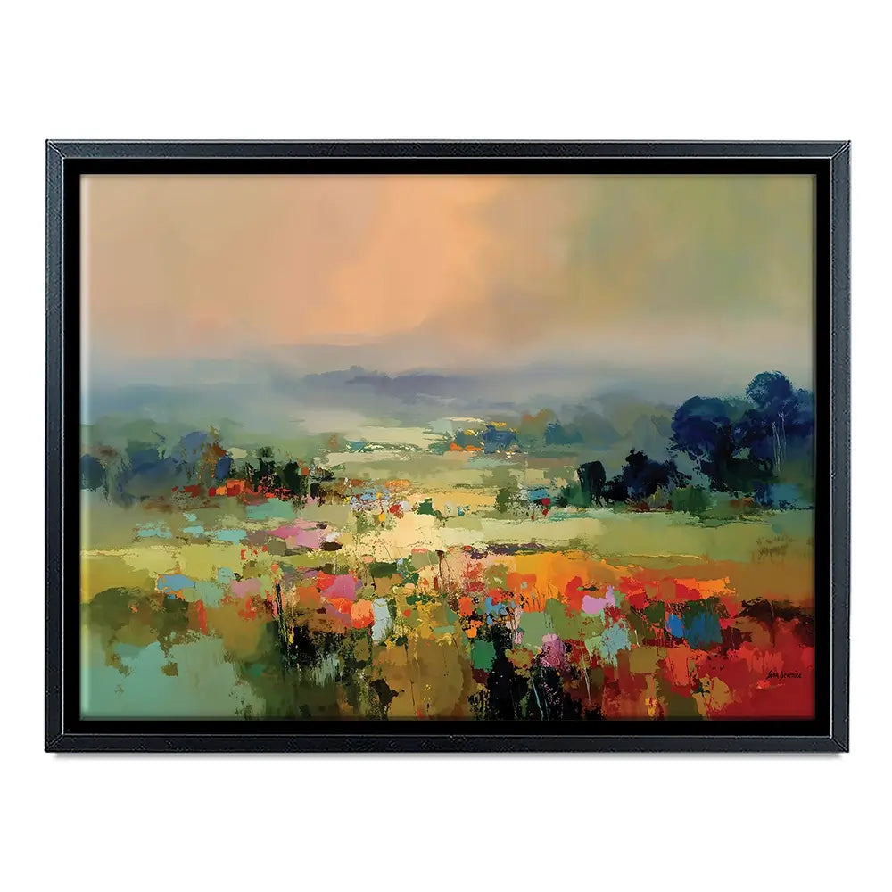 Vibrant Abstract Fields And Soft Pastel Sky Canvas Print Vibrant Abstract Fields And Soft Pastel Sky Canvas Print wall art product Leon Devenice