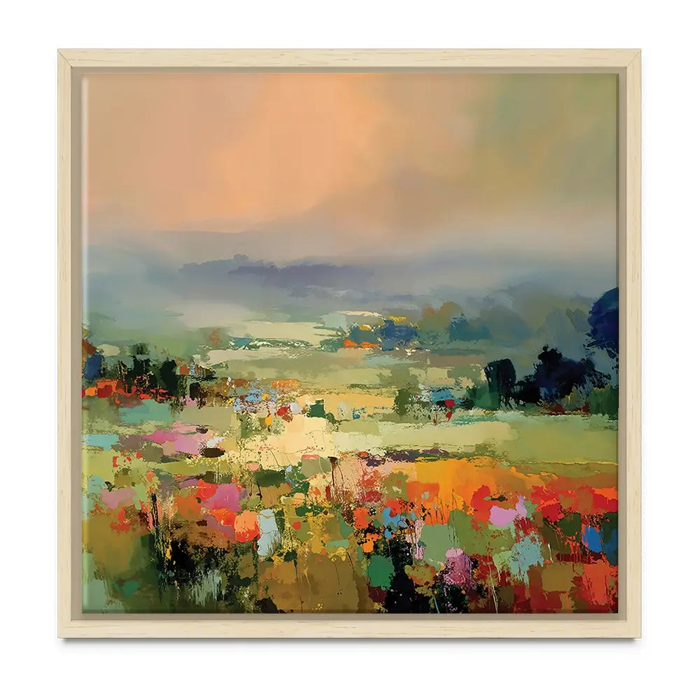 Vibrant Abstract Fields And Soft Pastel Sky Oversized Canvas Print Vibrant Abstract Fields And Soft Pastel Sky Oversized Canvas Print wall art product Leon Devenice
