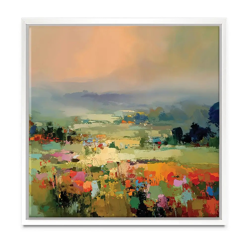 Vibrant Abstract Fields And Soft Pastel Sky Oversized Canvas Print Vibrant Abstract Fields And Soft Pastel Sky Oversized Canvas Print wall art product Leon Devenice