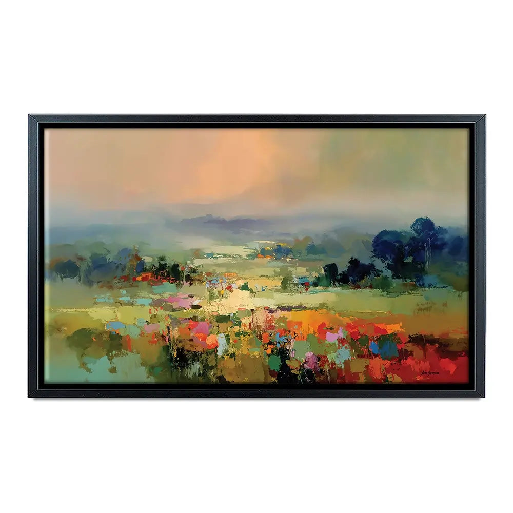 Vibrant Abstract Fields And Soft Pastel Sky Oversized Canvas Print Vibrant Abstract Fields And Soft Pastel Sky Oversized Canvas Print wall art product Leon Devenice