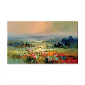 Vibrant Abstract Fields And Soft Pastel Sky Oversized Canvas Print Vibrant Abstract Fields And Soft Pastel Sky Oversized Canvas Print wall art product Leon Devenice