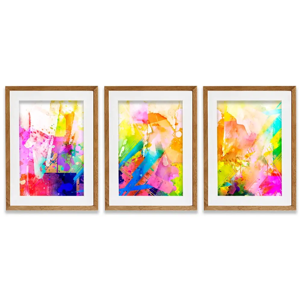 Vibrant Abstract Framed Art Print Trio Vibrant Abstract Framed Art Print Trio wall art product ARTEMENKO VALENTYN / Shutterstock
