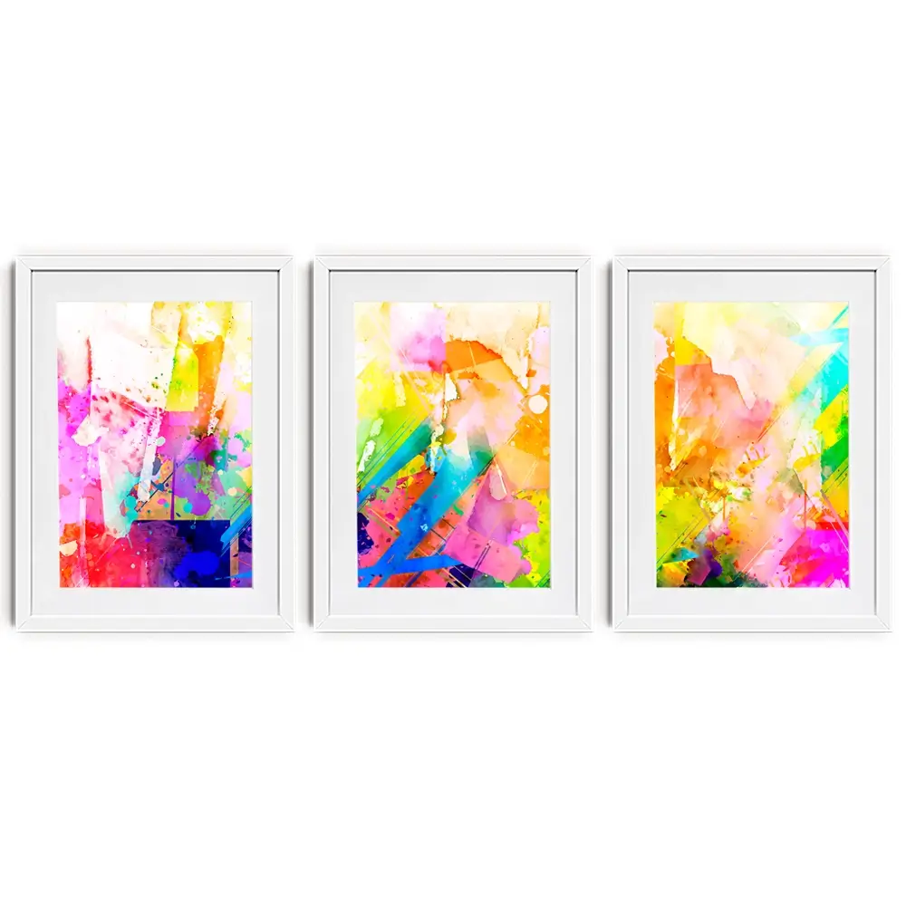 Vibrant Abstract Framed Art Print Trio Vibrant Abstract Framed Art Print Trio wall art product ARTEMENKO VALENTYN / Shutterstock