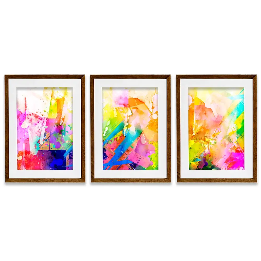 Vibrant Abstract Framed Art Print Trio Vibrant Abstract Framed Art Print Trio wall art product ARTEMENKO VALENTYN / Shutterstock