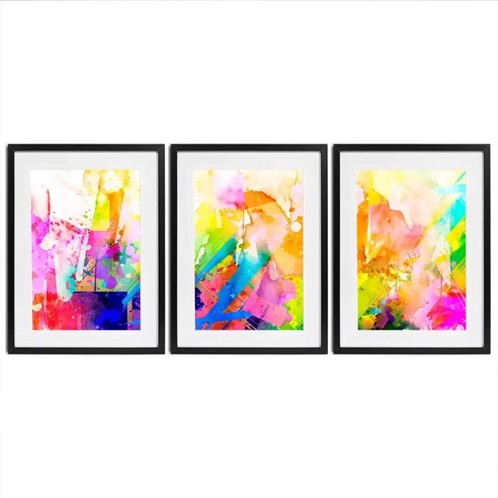 Vibrant Abstract Framed Art Print Trio Vibrant Abstract Framed Art Print Trio wall art product ARTEMENKO VALENTYN / Shutterstock