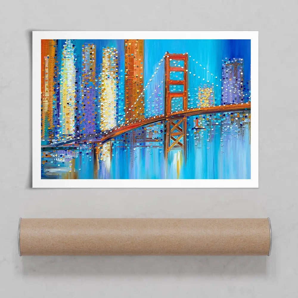 Vibrant Golden Gate Bridge Art Print Vibrant Golden Gate Bridge Art Print wall art product Ekaterina Ermilkina