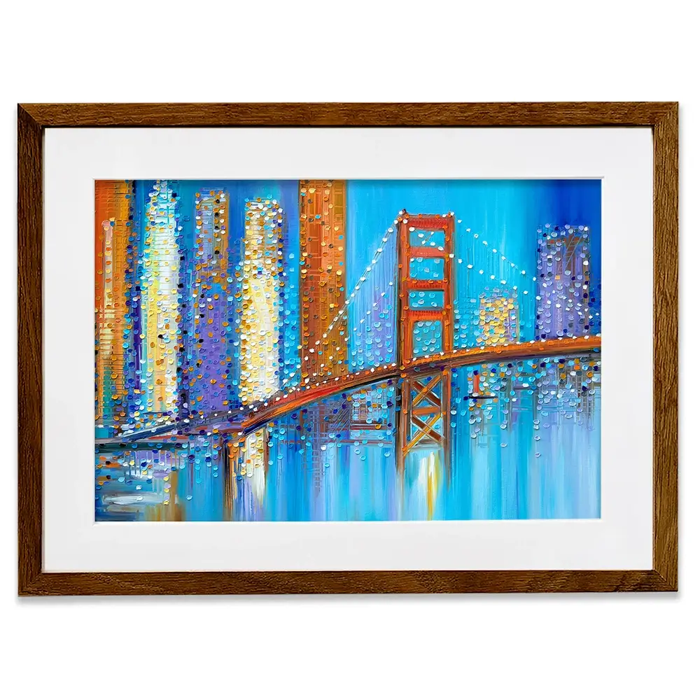 Vibrant Golden Gate Bridge Framed Art Print Vibrant Golden Gate Bridge Framed Art Print wall art product Ekaterina Ermilkina