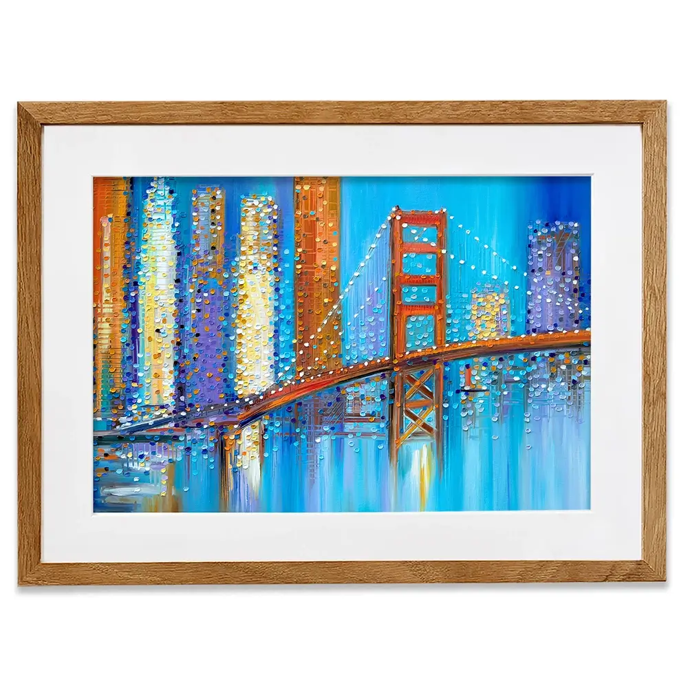 Vibrant Golden Gate Bridge Framed Art Print Vibrant Golden Gate Bridge Framed Art Print wall art product Ekaterina Ermilkina