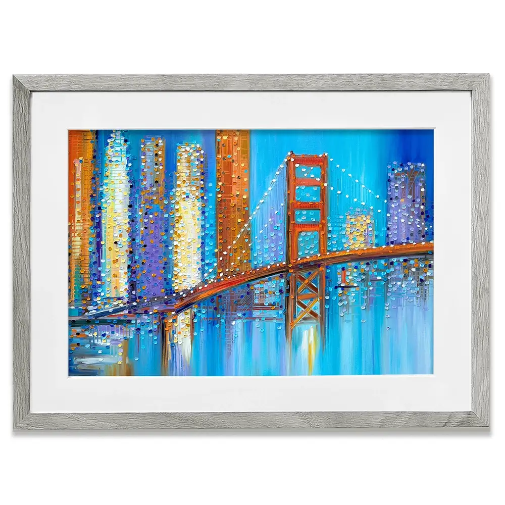 Vibrant Golden Gate Bridge Framed Art Print Vibrant Golden Gate Bridge Framed Art Print wall art product Ekaterina Ermilkina
