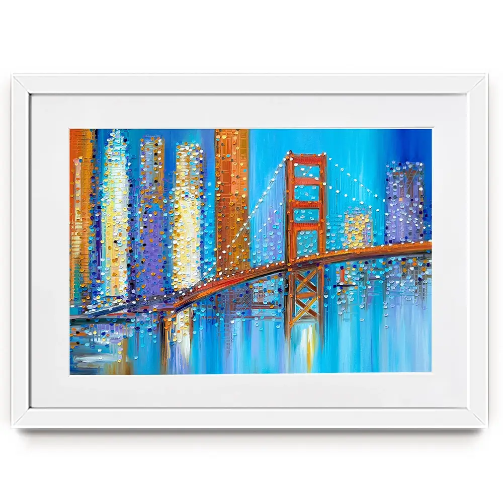 Vibrant Golden Gate Bridge Framed Art Print Vibrant Golden Gate Bridge Framed Art Print wall art product Ekaterina Ermilkina
