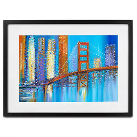 Vibrant Golden Gate Bridge Framed Art Print Vibrant Golden Gate Bridge Framed Art Print wall art product Ekaterina Ermilkina