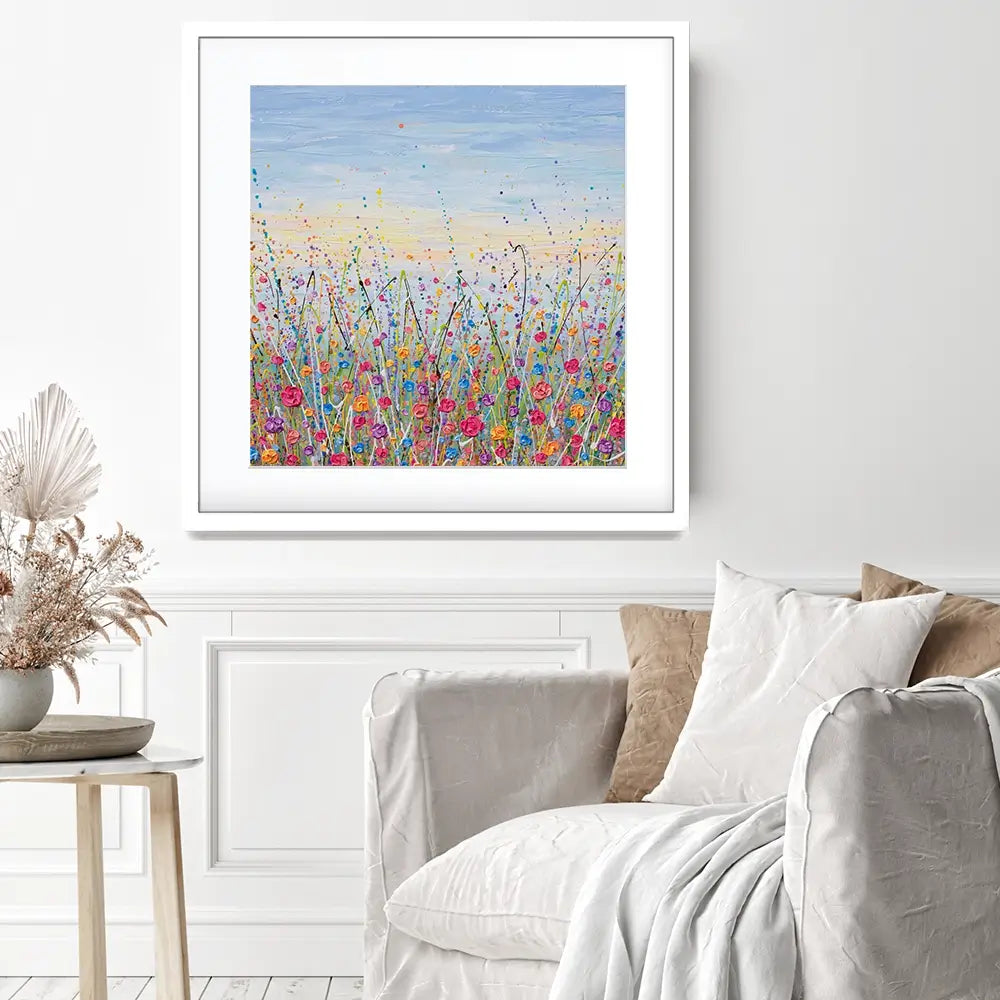 Vibrant Meadow Square Framed Art Print Vibrant Meadow Square Framed Art Print wall art product Art Print Shop