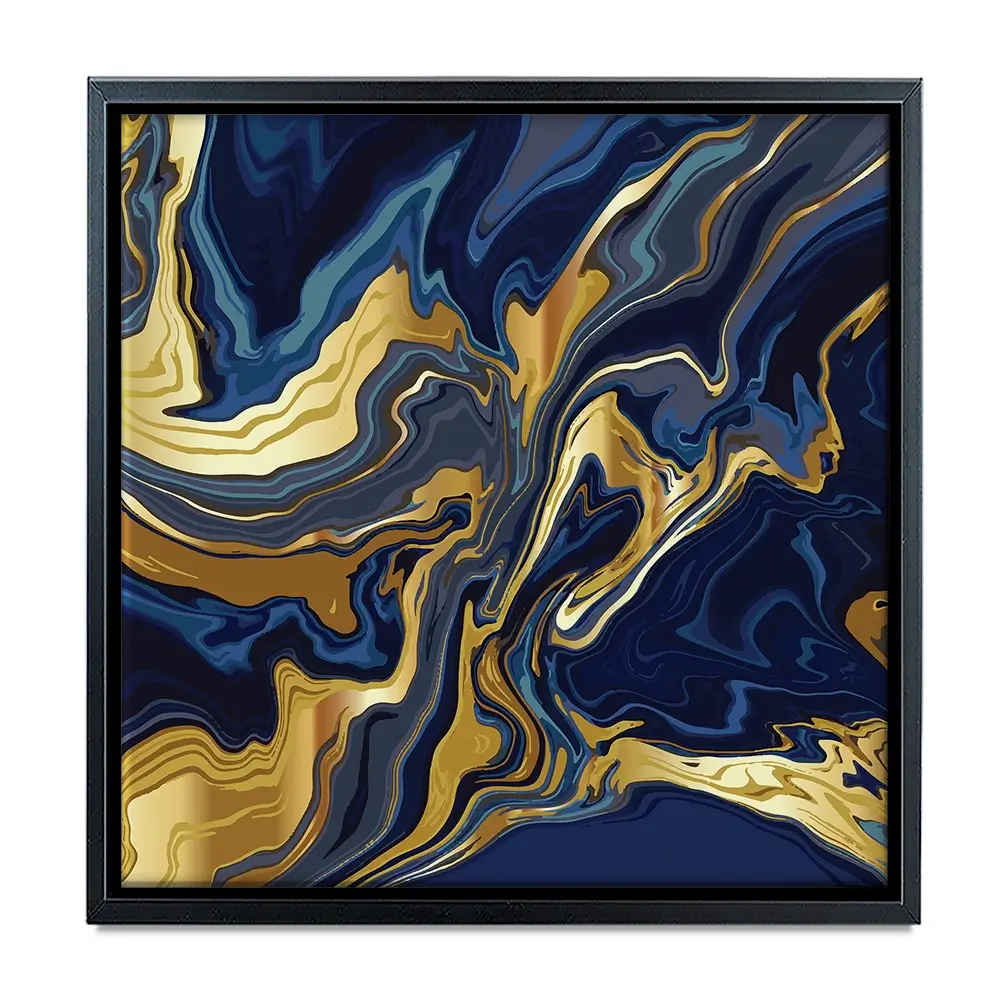 Vibrant Navy Marble Square Canvas Print Vibrant Navy Marble Square Canvas Print wall art product Art Print Shop