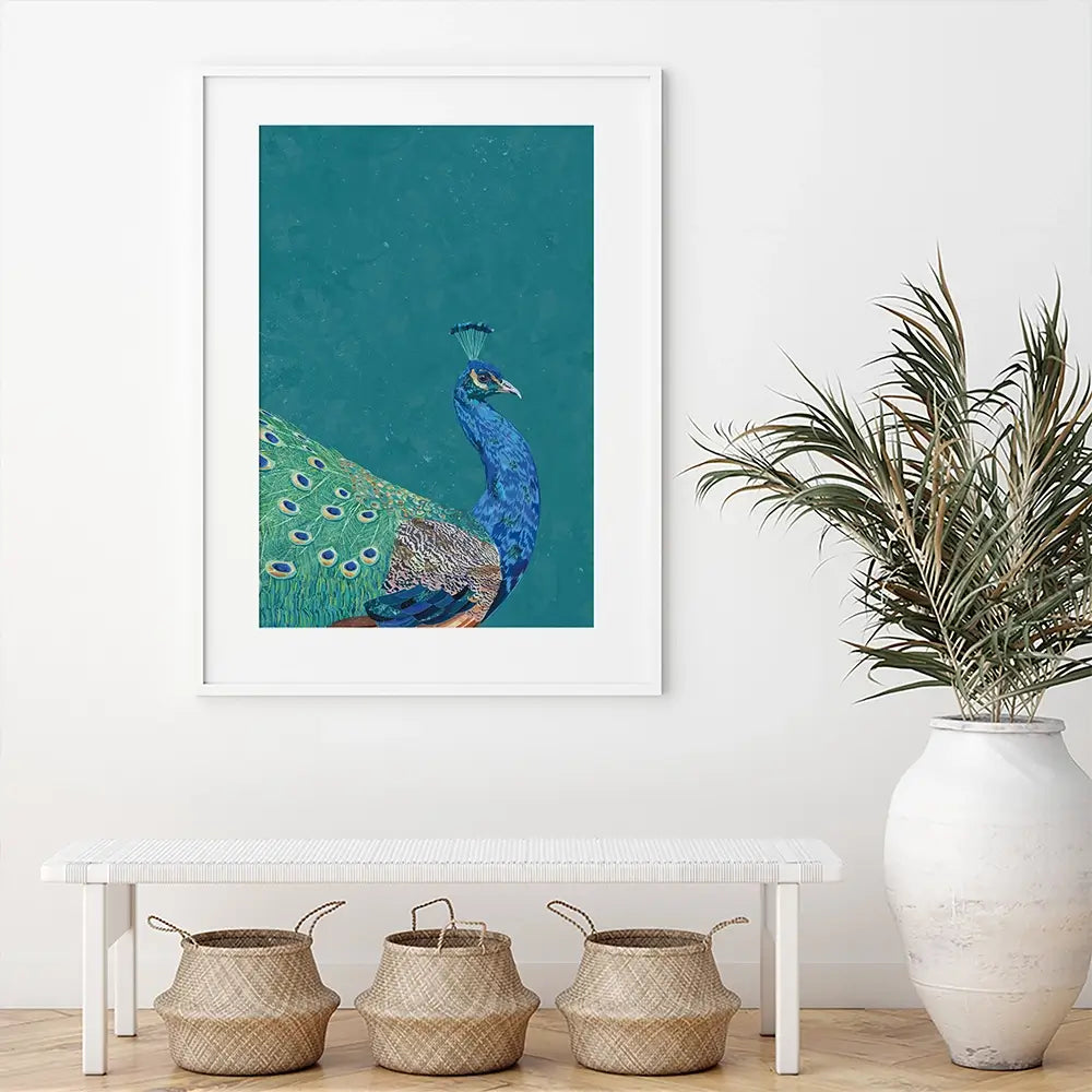 Vibrant Peacock Framed Art Print Vibrant Peacock Framed Art Print wall art product Sarah Manovski