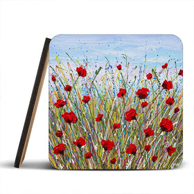 Vibrant Poppies Coaster Set Rainbow Soul Tree Coaster Set | Rainbow Soul Tree Art Coasters wall art product Olga Tkachyk