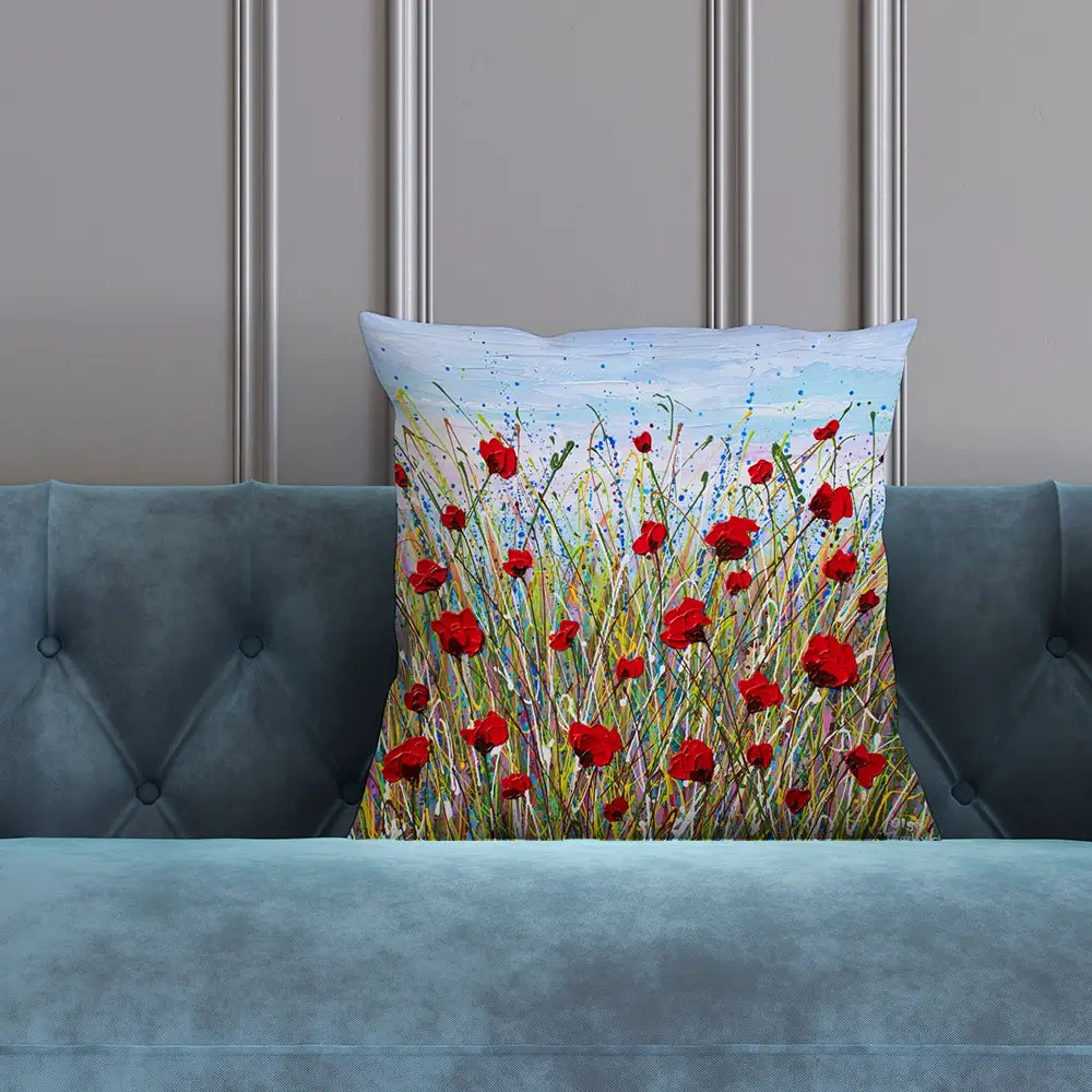 Vibrant Poppies Cushion Vibrant Poppies Cushion wall art product Olga Tkachyk