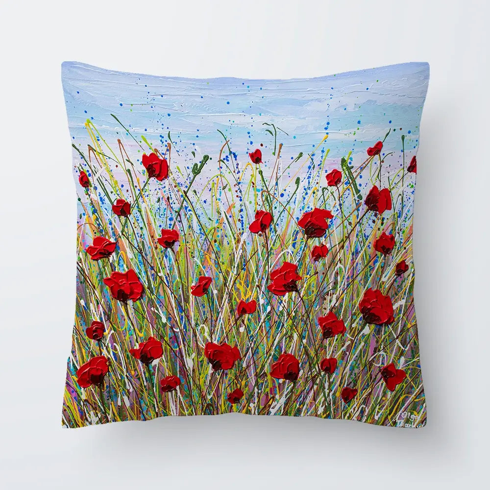 Vibrant Poppies Cushion Vibrant Poppies Cushion wall art product Olga Tkachyk