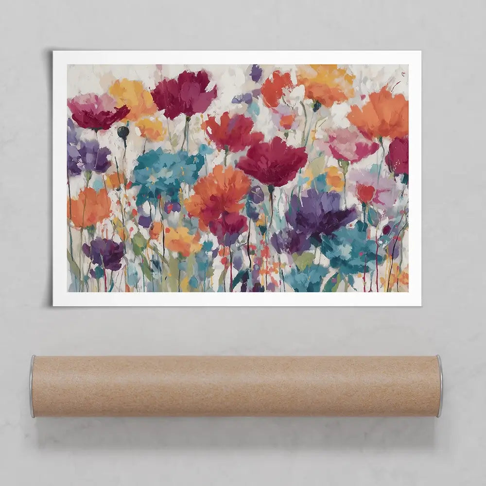 Vibrant Wildflower Field Art Print Vibrant Wildflower Field Art Print wall art product Chromatic Storm Studio