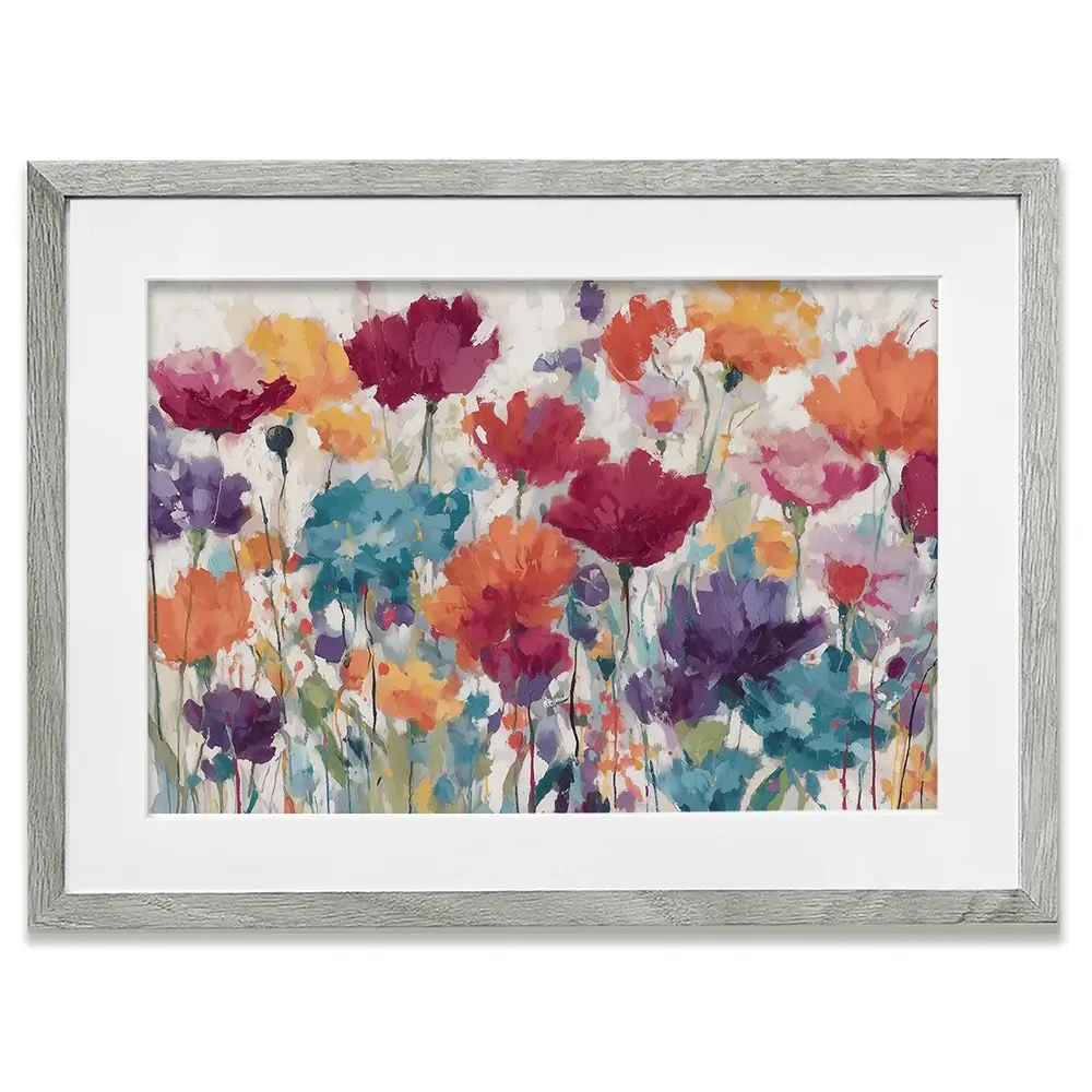 Vibrant Wildflower Field Framed Art Print Vibrant Wildflower Field Framed Art Print wall art product Chromatic Storm Studio