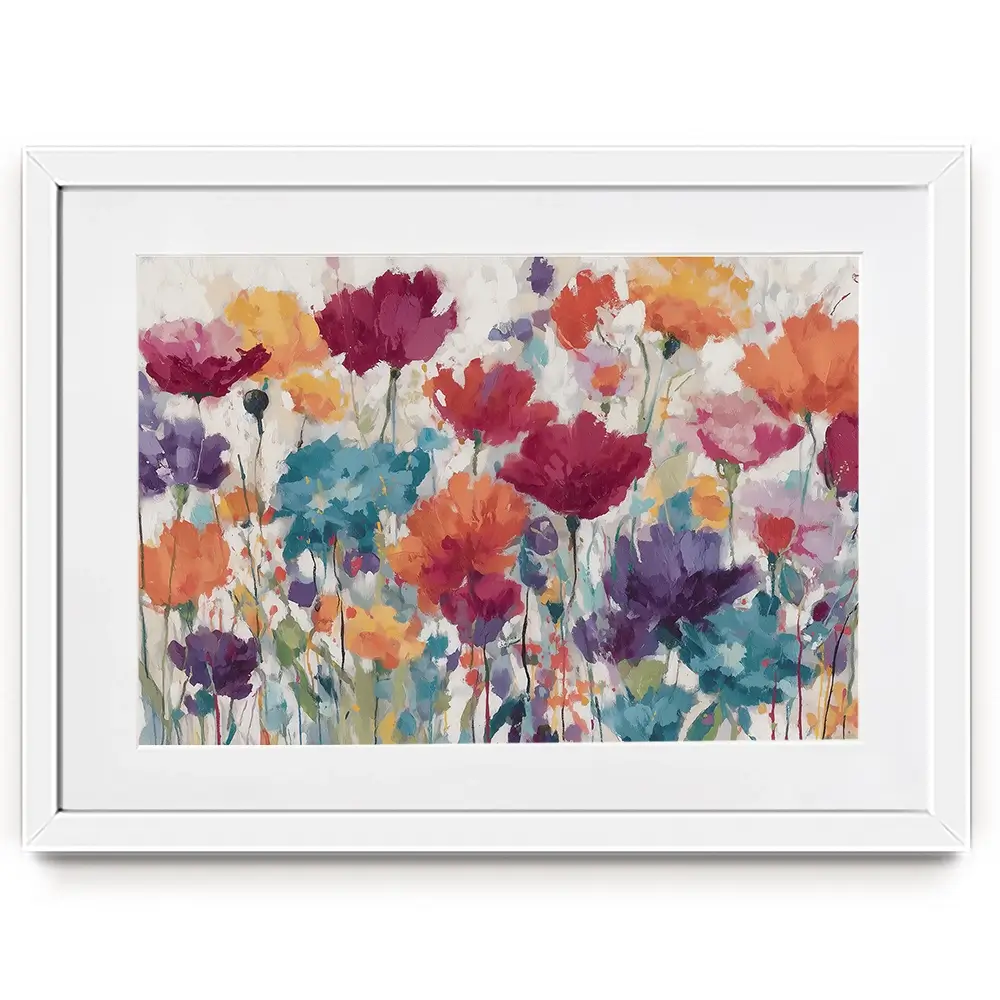Vibrant Wildflower Field Framed Art Print Vibrant Wildflower Field Framed Art Print wall art product Chromatic Storm Studio