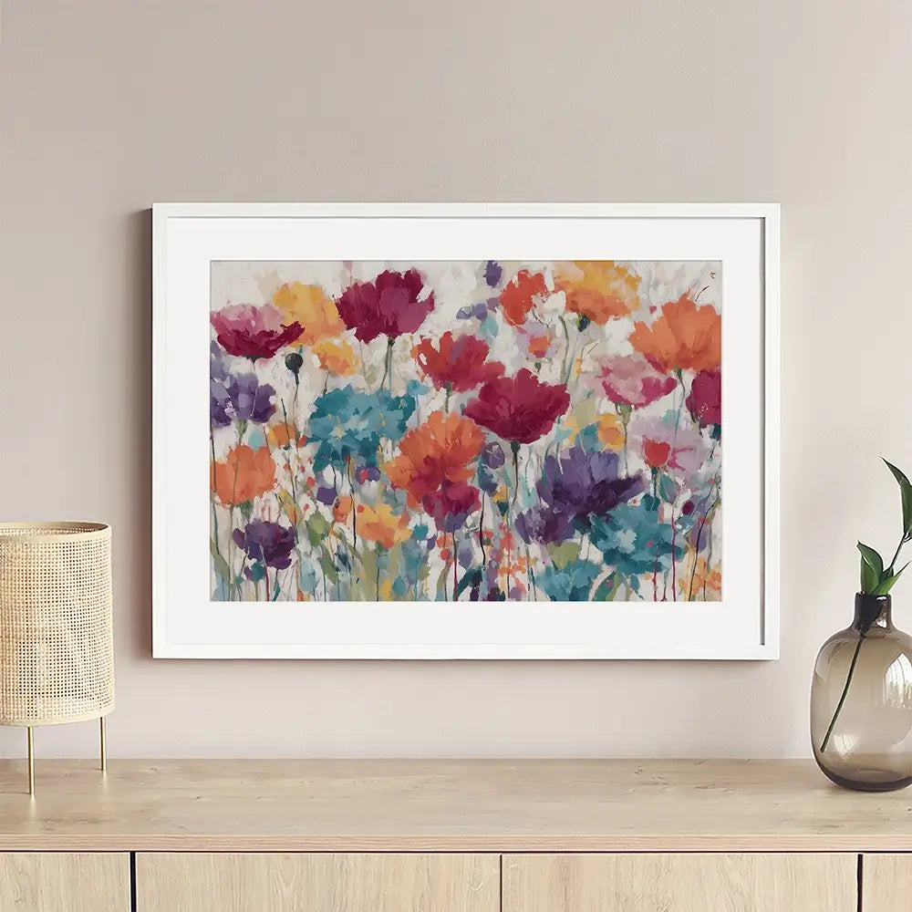 Vibrant Wildflower Field Framed Art Print Vibrant Wildflower Field Framed Art Print wall art product Chromatic Storm Studio