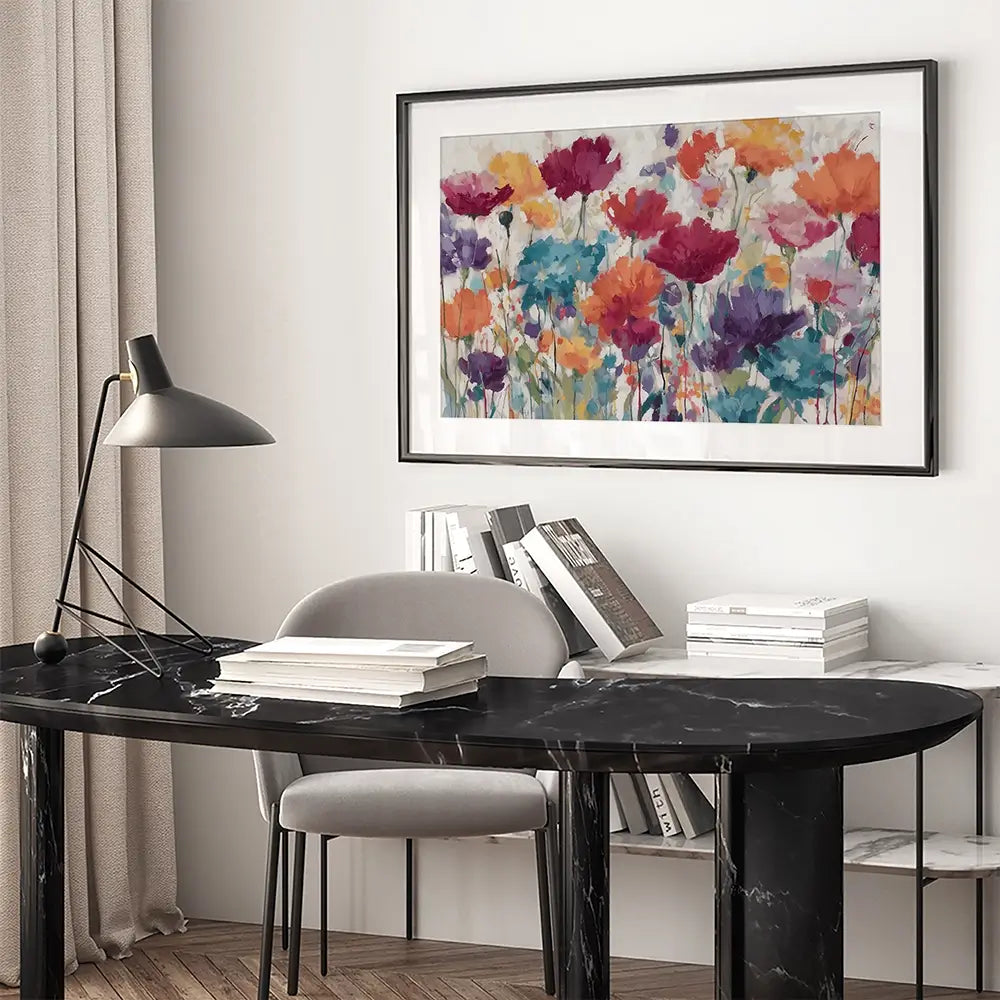 Vibrant Wildflower Field Framed Art Print Vibrant Wildflower Field Framed Art Print wall art product Chromatic Storm Studio