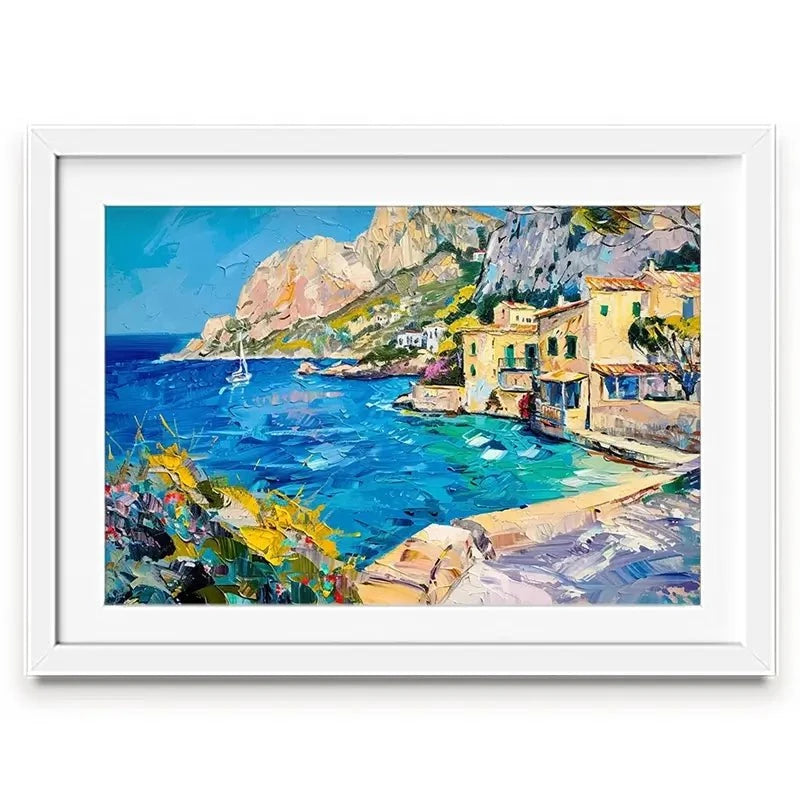 Village By The Sea Framed Art Print Village By The Sea Framed Art Print wall art product Elena Avanesova