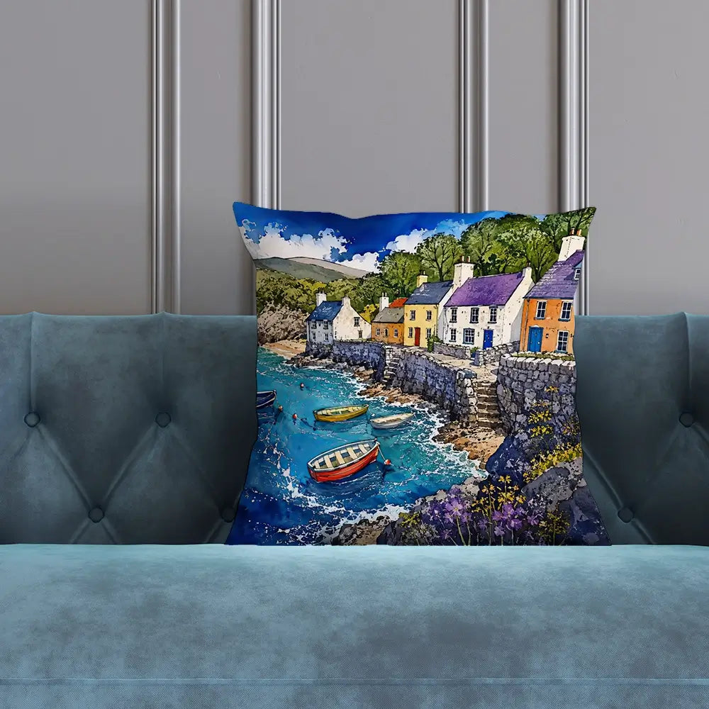 Village Harbour Cushion Village Harbour Cushion wall art product David Alexander Elder