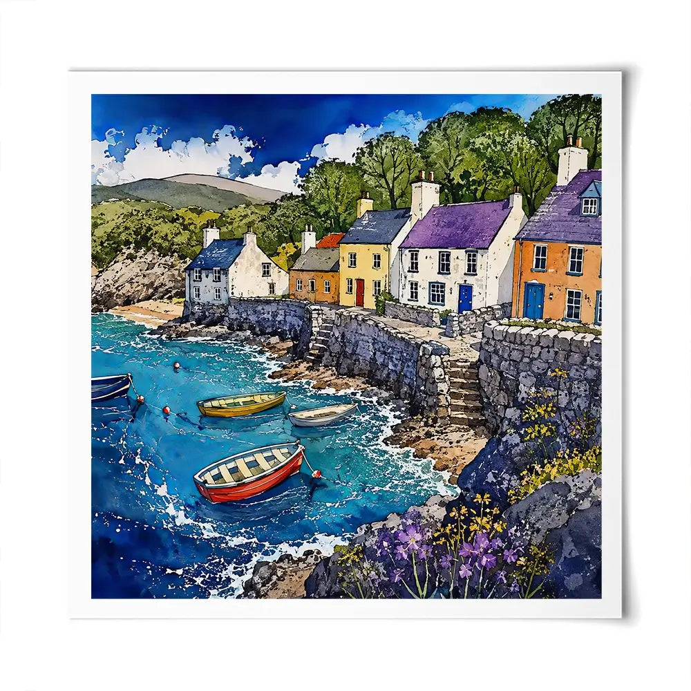 Village Harbour Square Art Print Village Harbour Square Art Print wall art product David Alexander Elder