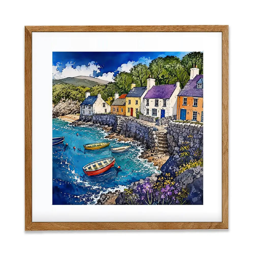 Village Harbour Square Framed Art Print Village Harbour Square Framed Art Print wall art product David Alexander Elder