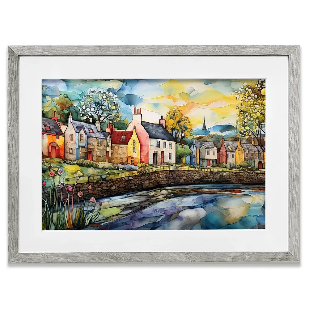 Village Stream Framed Art Print Village Stream Framed Art Print wall art product David Alexander Elder