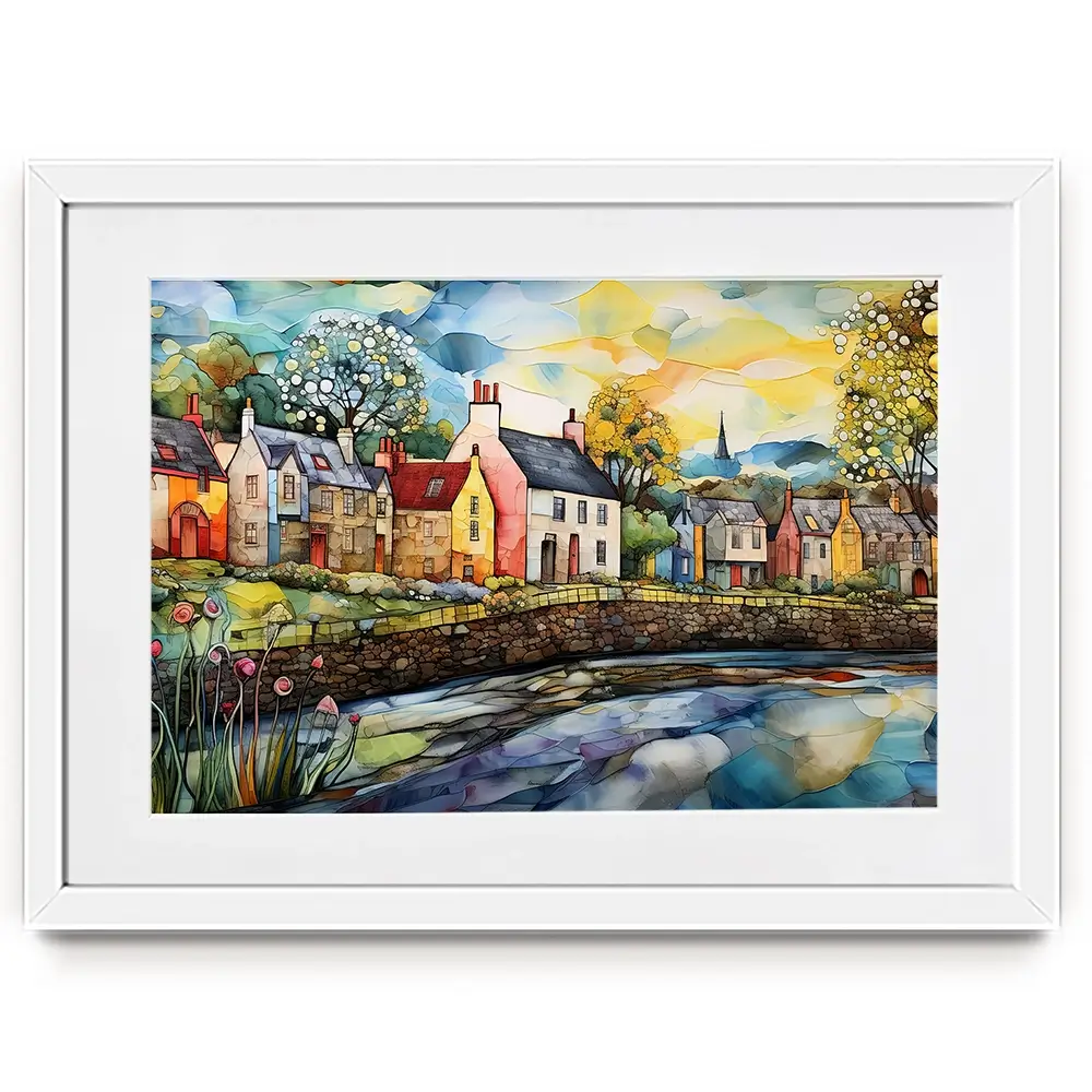 Village Stream Framed Art Print Village Stream Framed Art Print wall art product David Alexander Elder