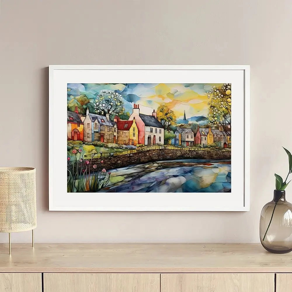 Village Stream Framed Art Print Village Stream Framed Art Print wall art product David Alexander Elder