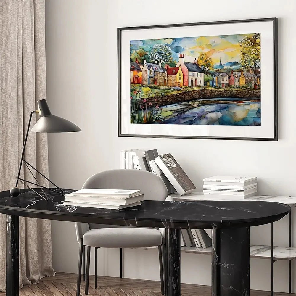 Village Stream Framed Art Print Village Stream Framed Art Print wall art product David Alexander Elder