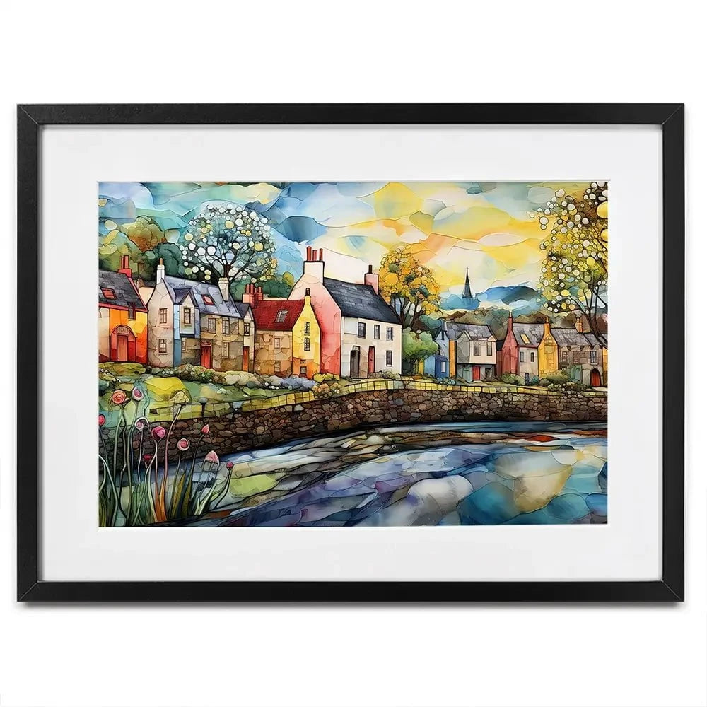 Village Stream Framed Art Print Village Stream Framed Art Print wall art product David Alexander Elder