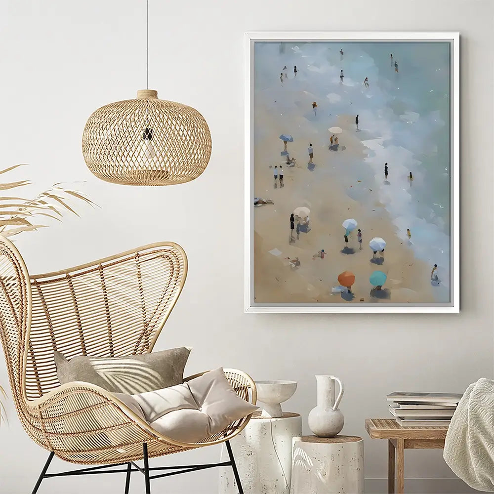 Vintage Beach Umbrellas Canvas Print Vintage Beach Umbrellas Canvas Print wall art product Arlington Prints - Independent