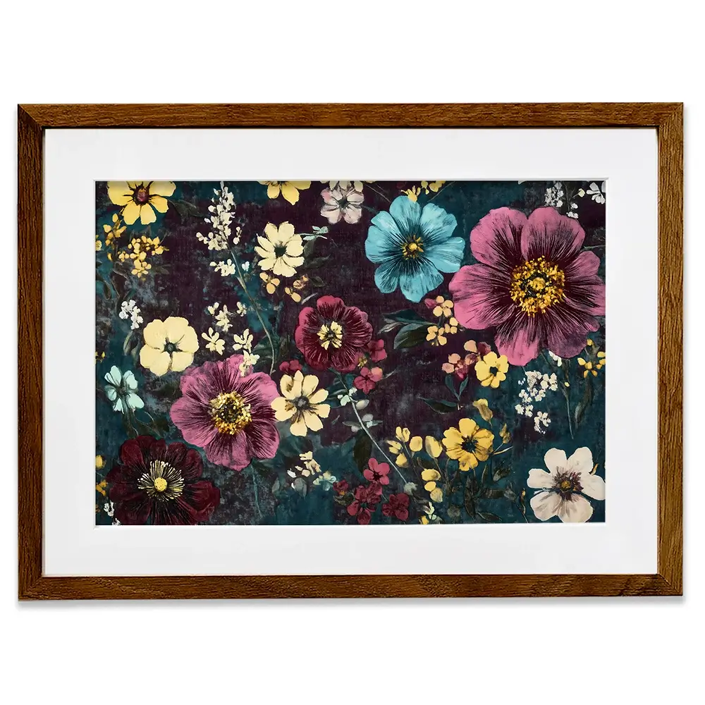 Vintage Flowers Framed Art Print Vintage Flowers Framed Art Print wall art product Gina Kelly - Independent